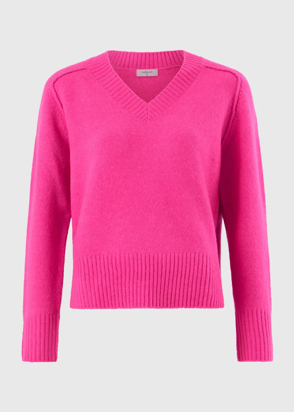 Pink V-Neck Knit Jumper - XS Image 5