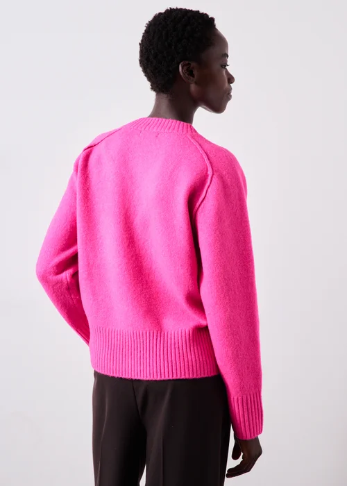Pink V-Neck Knit Jumper - XS Image 2
