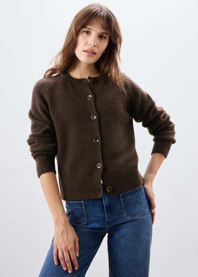 Chocolate Brown Button Through Cardigan