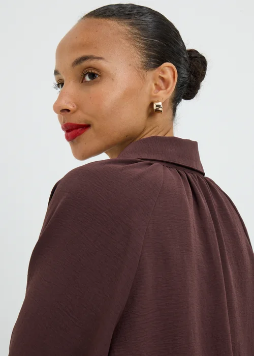 Chocolate Brown Jersey Co Ord Shirt - 8 Image 2
