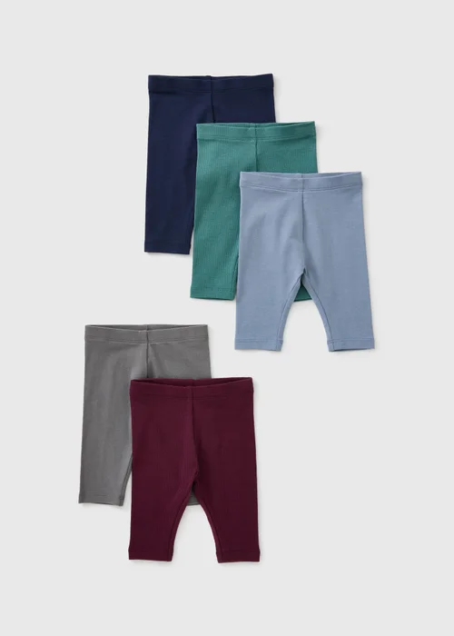5 Pack Baby Multi Leggings (0-23mths) - Up to 1 Month Image 1
