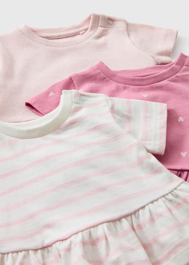 3 Pack Baby Pink T-Shirts (0-23mths)
