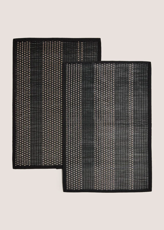 2 Pack Black Bamboo Placemats