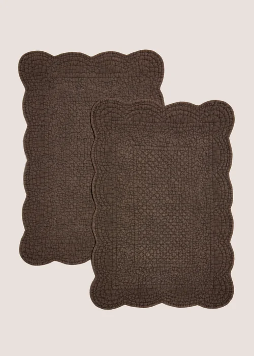2 Pack Brown Quilted Placemats Image 1
