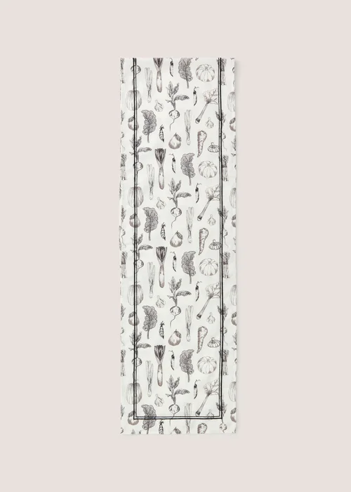Black & White Farmer's Market Table Runner Image 1