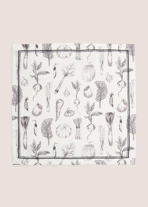 4 Pack Black & White Farmer's Market Napkins Image 1