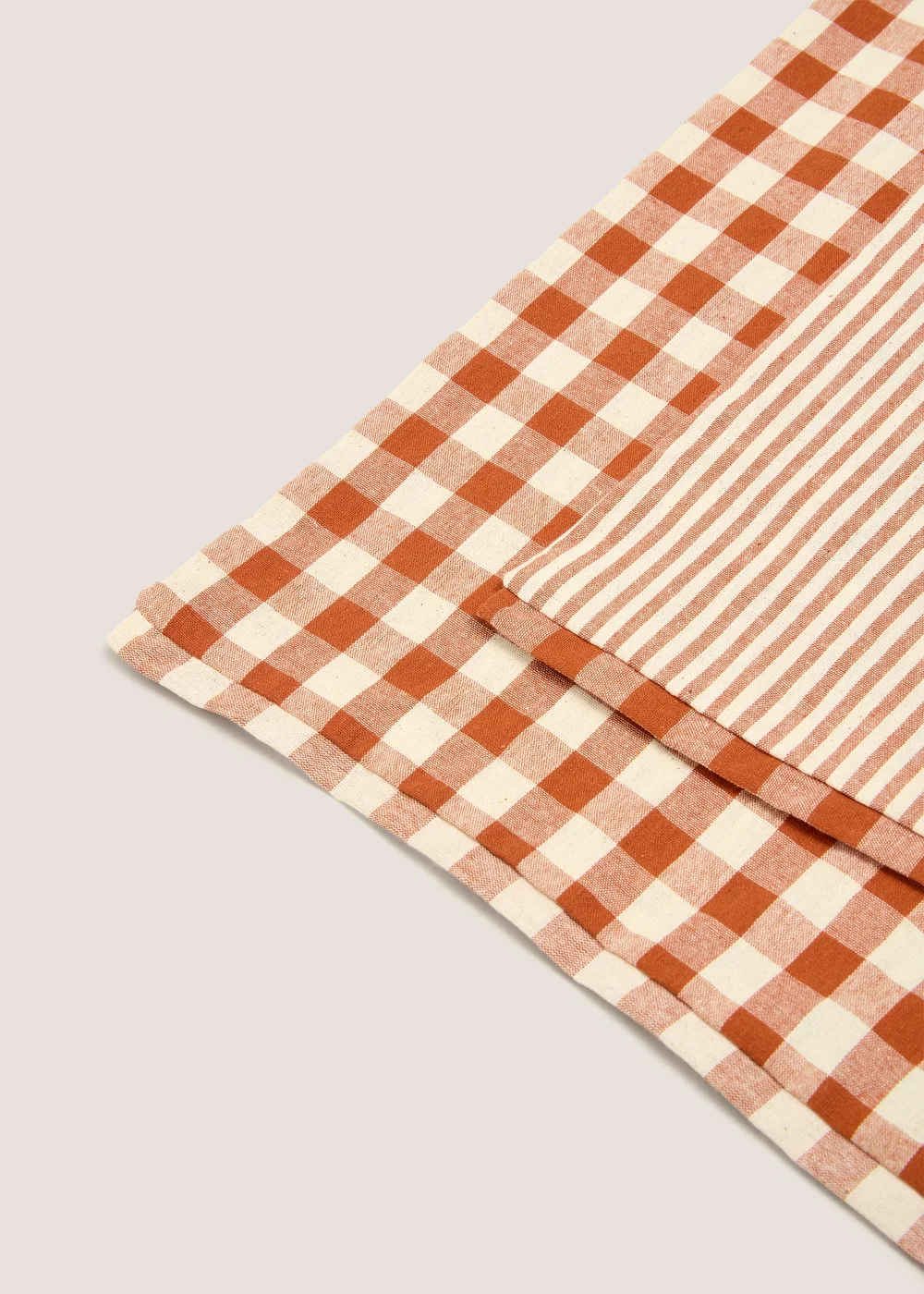 2 Pack Orange Checked Placemats Image 1