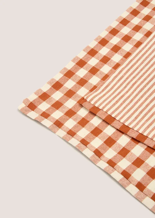 2 Pack Orange Checked Placemats Image 1
