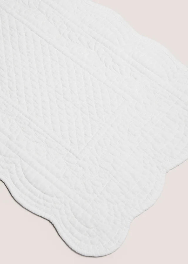 Cream Quilted Table Runner