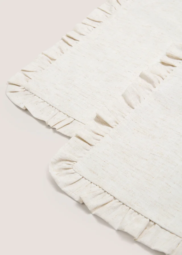 2 Pack Cream Ruffle Placemats