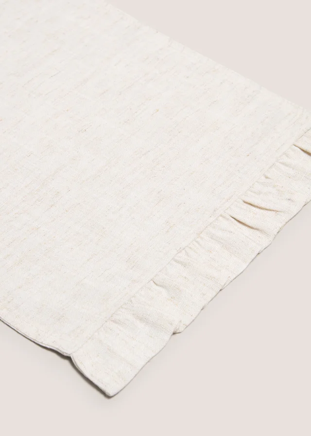 Natural Ruffled Table Runner