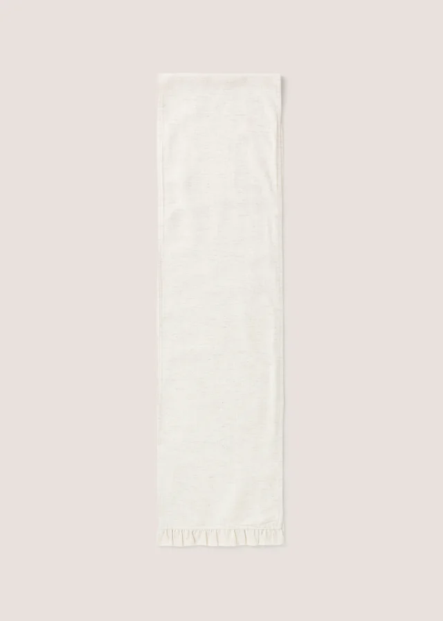 Natural Ruffled Table Runner