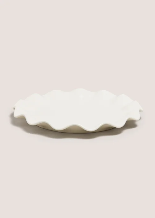White Wave Dinner Plate Image 1