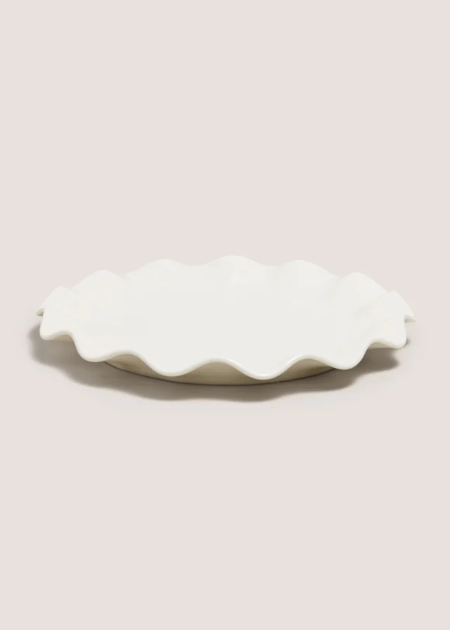 White Wave Dinner Plate