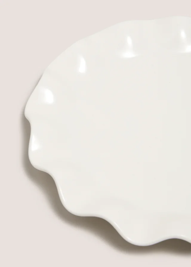 White Wave Dinner Plate