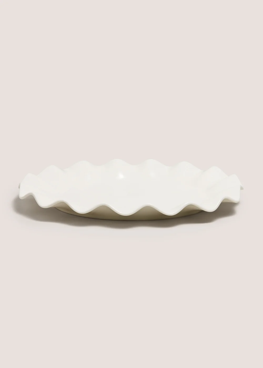 White Wave Oval Serving Plate Image 1