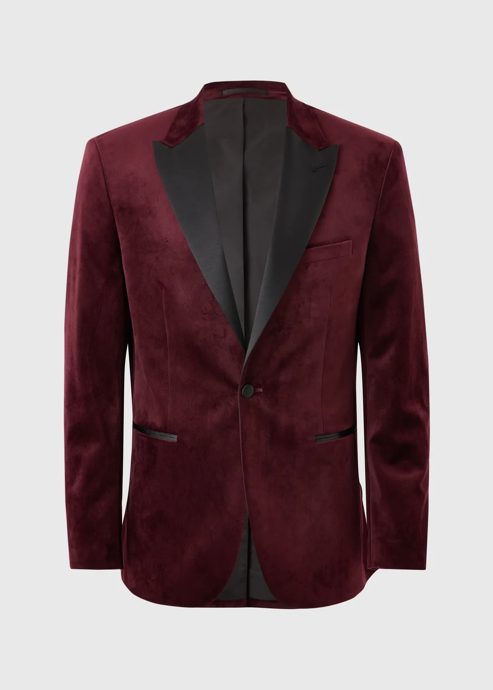Burgundy Velvet Tuxedo Jacket - XS Image 5