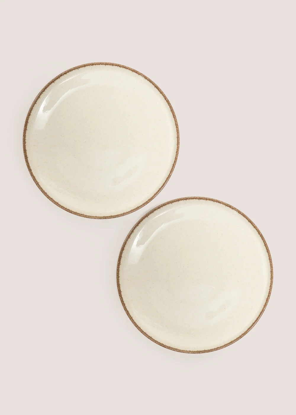 2 Pack Cream Brushed Dinner Plates Image 1