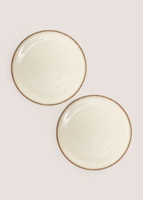 2 Pack Cream Brushed Dinner Plates Image 1
