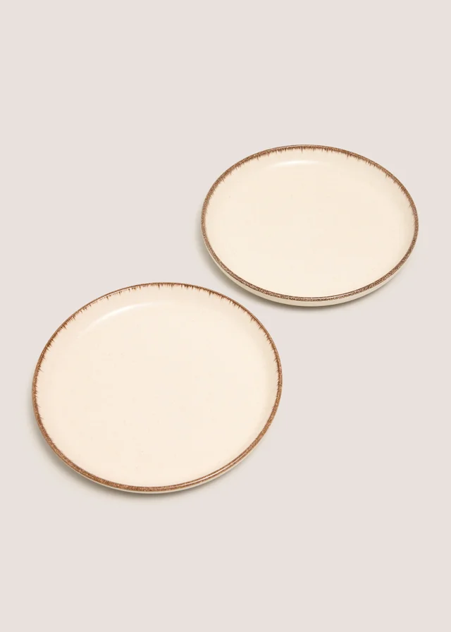 2 Pack Cream Brushed Side Plates