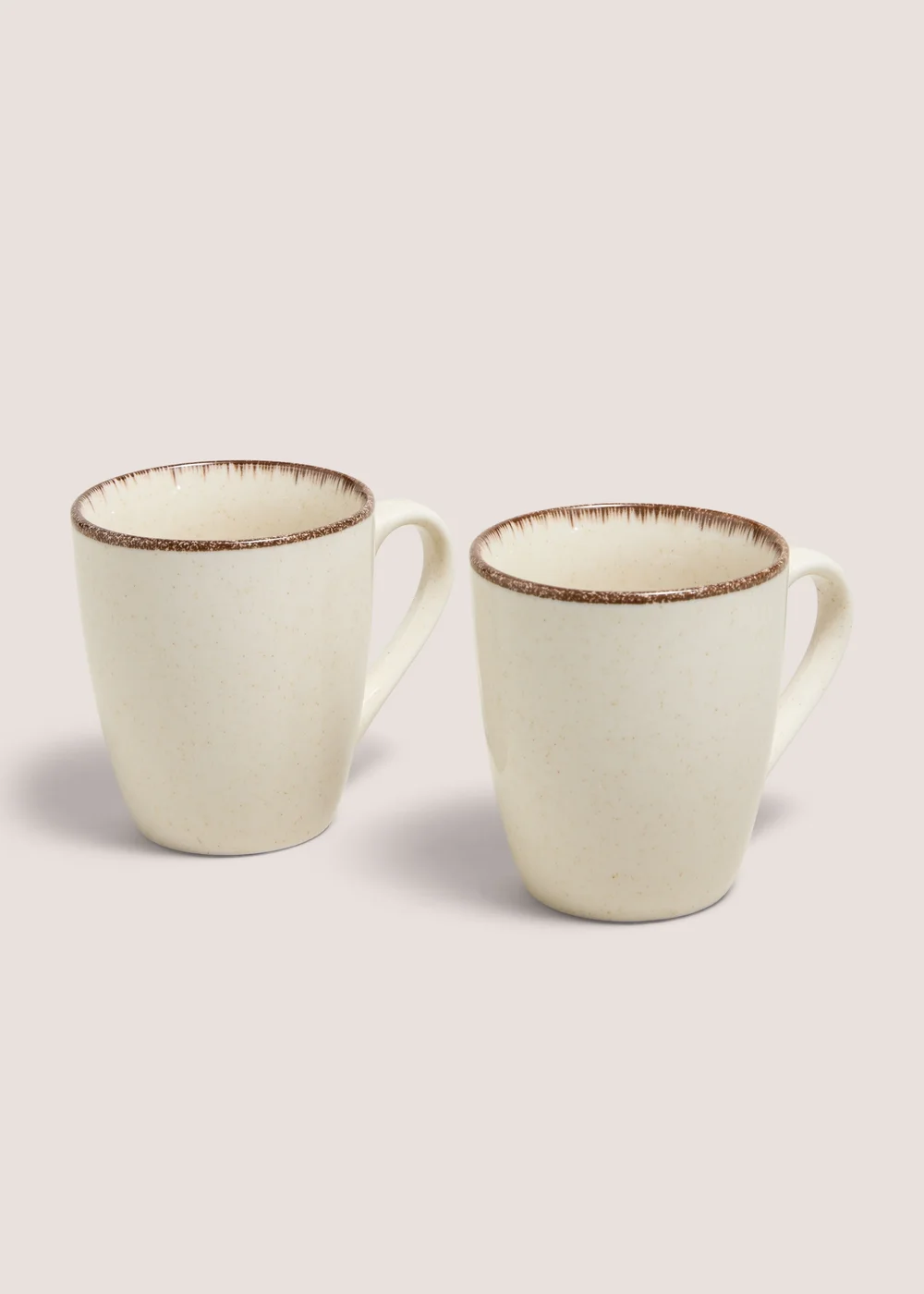 2 Pack Cream Brushed Mugs Image 1