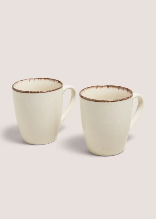 2 Pack Cream Brushed Mugs Image 1