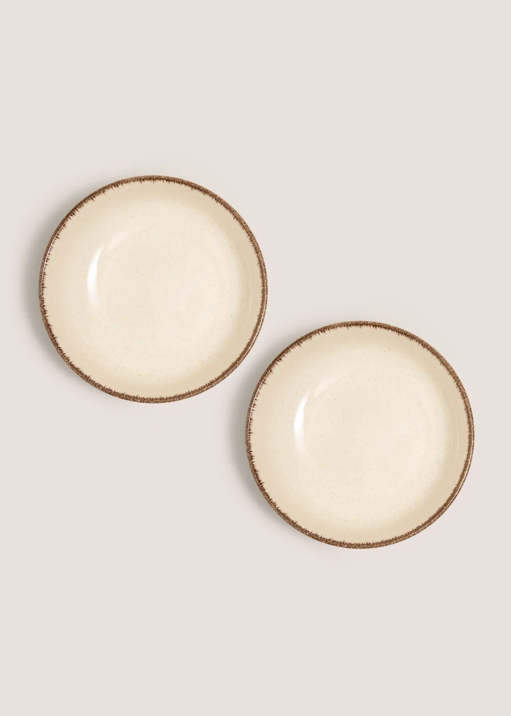 2 Pack Cream Brushed Bowls Image 1
