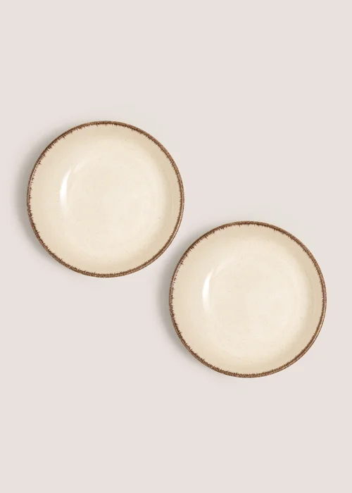 2 Pack Cream Brushed Bowls Image 1