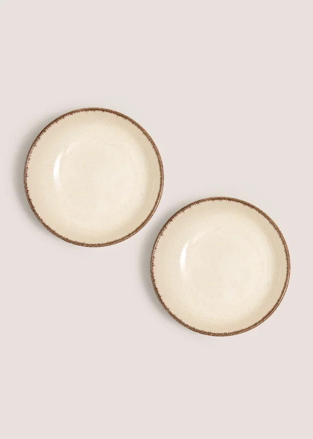 2 Pack Cream Brushed Bowls