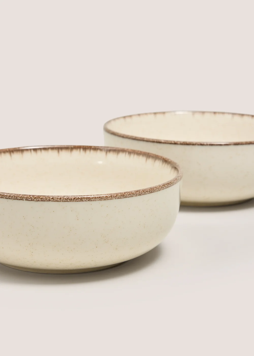 2 Pack Cream Brushed Bowls Image 2