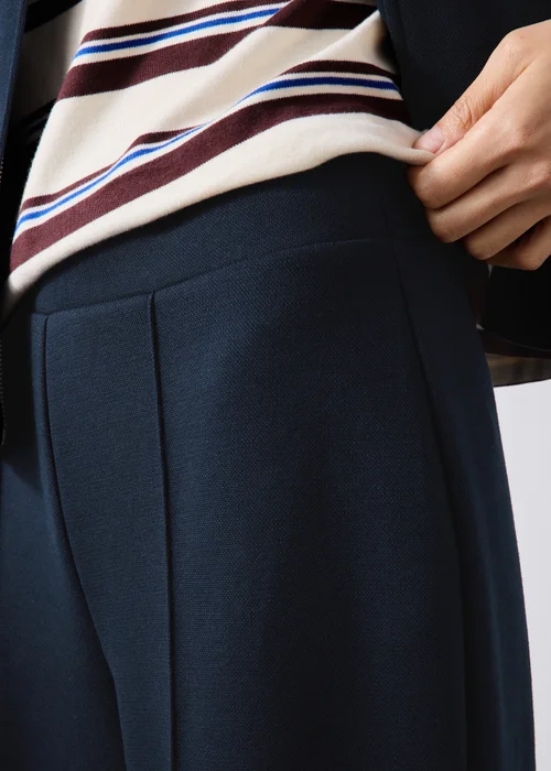 Navy Wide Leg Trousers - 8/L29 Image 3