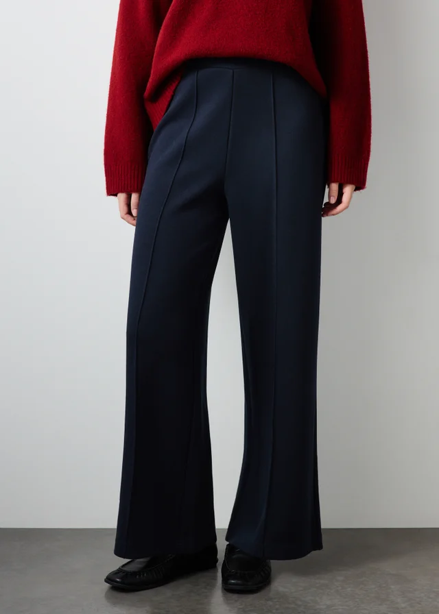 Navy Wide Leg Trousers