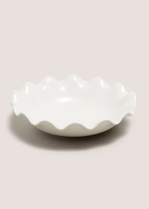 White Wave Pasta Bowl Image 1