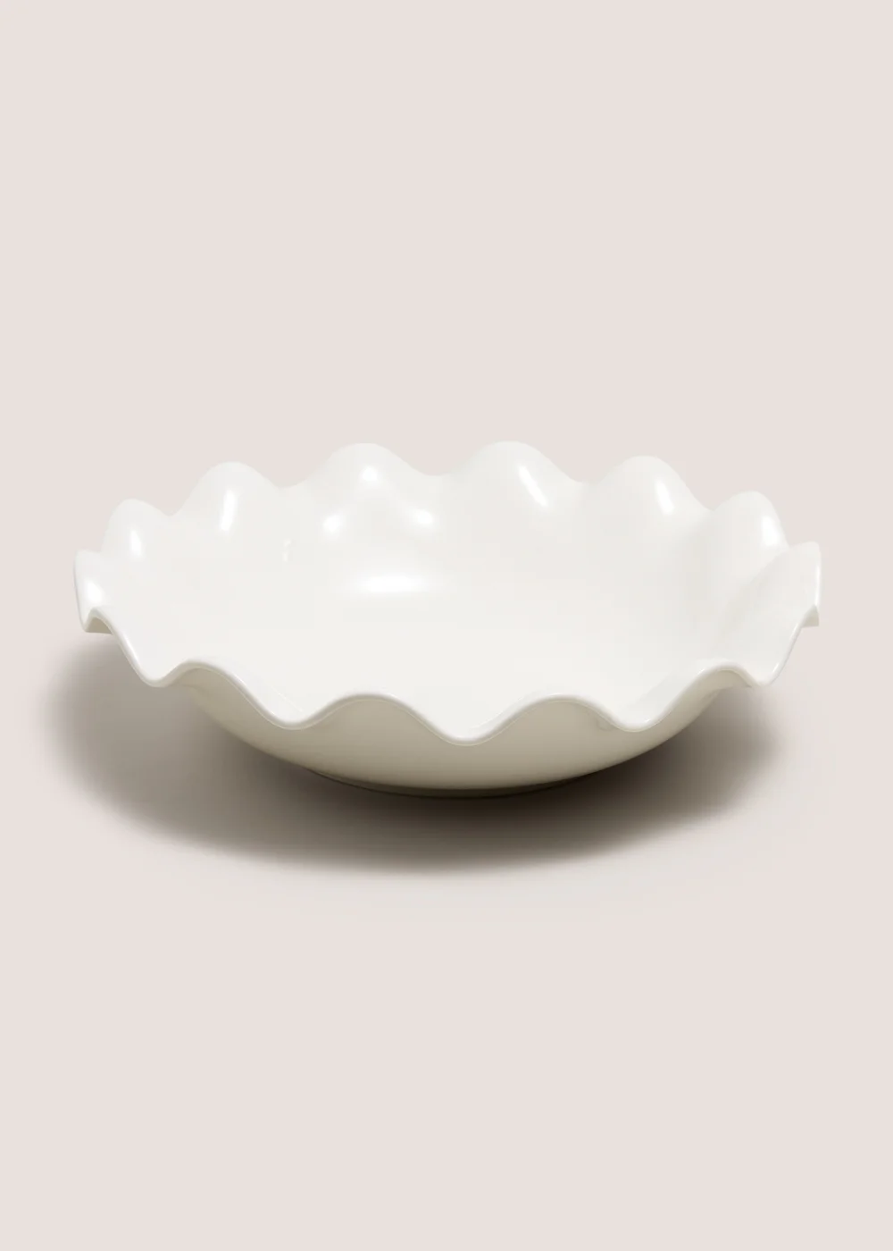 White Wave Serving Bowl Image 1
