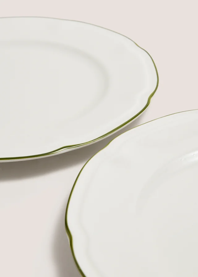 2 Pack Green Scallop Dinner Plates