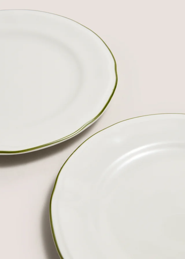 2 Pack Green Scallop Side Plates