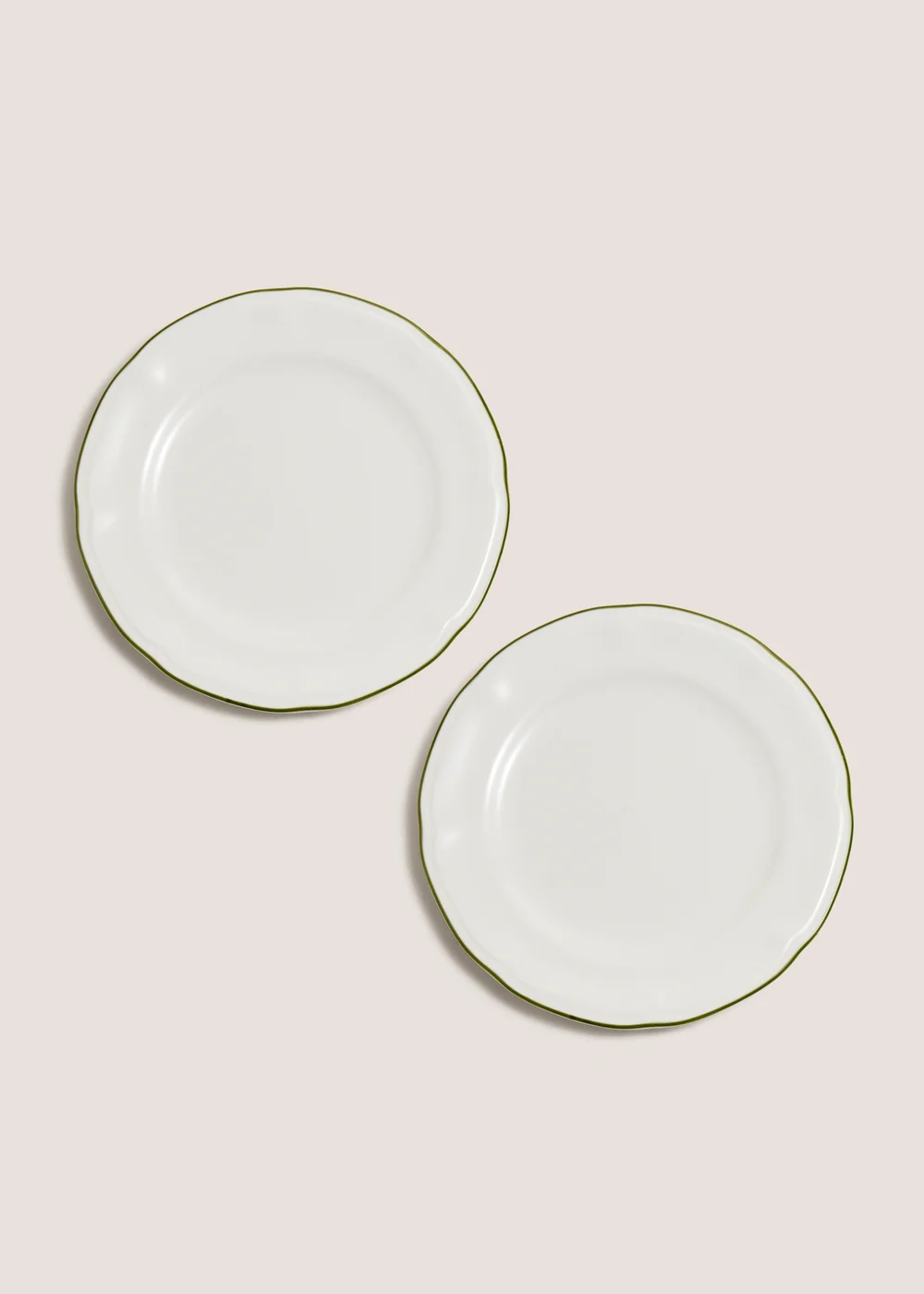 2 Pack Green Scallop Side Plates Image 1