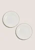 2 Pack Green Scallop Side Plates Image 1