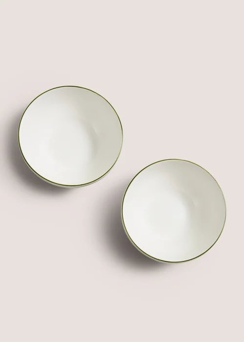 2 Pack Green Scallop Bowls Image 1