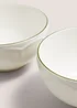 2 Pack Green Scallop Bowls Image 2