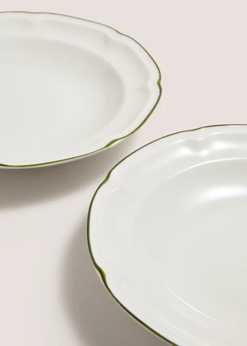 2 Pack Green Scallop Pasta Bowls Image 2