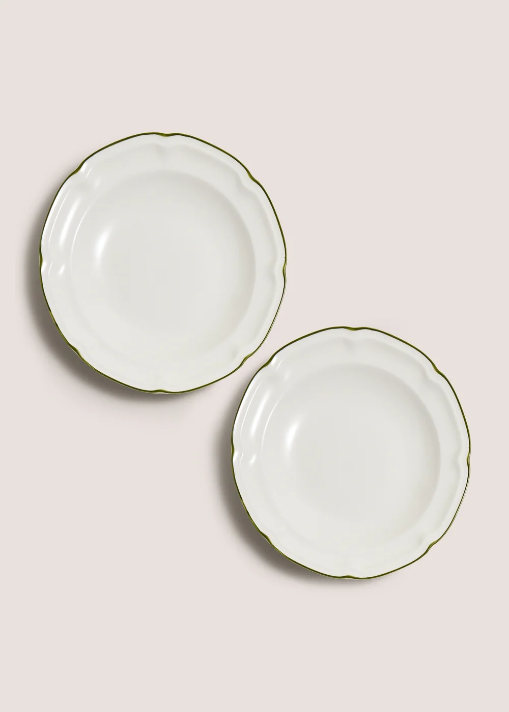 2 Pack Green Scallop Pasta Bowls Image 1
