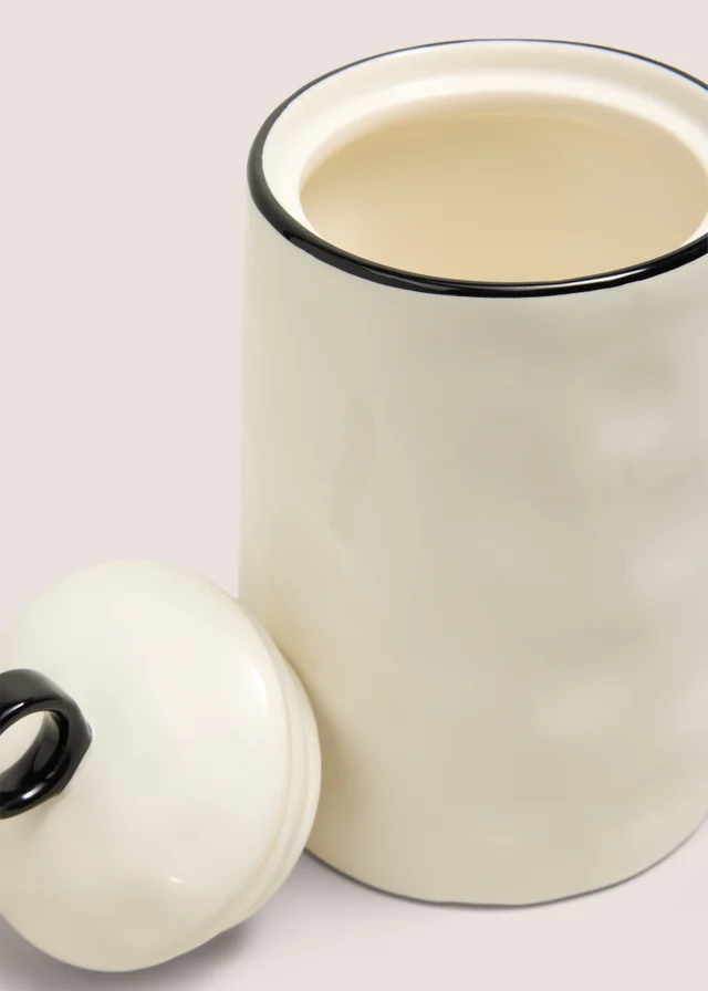 White Ceramic Loop Top Large Storage Jar