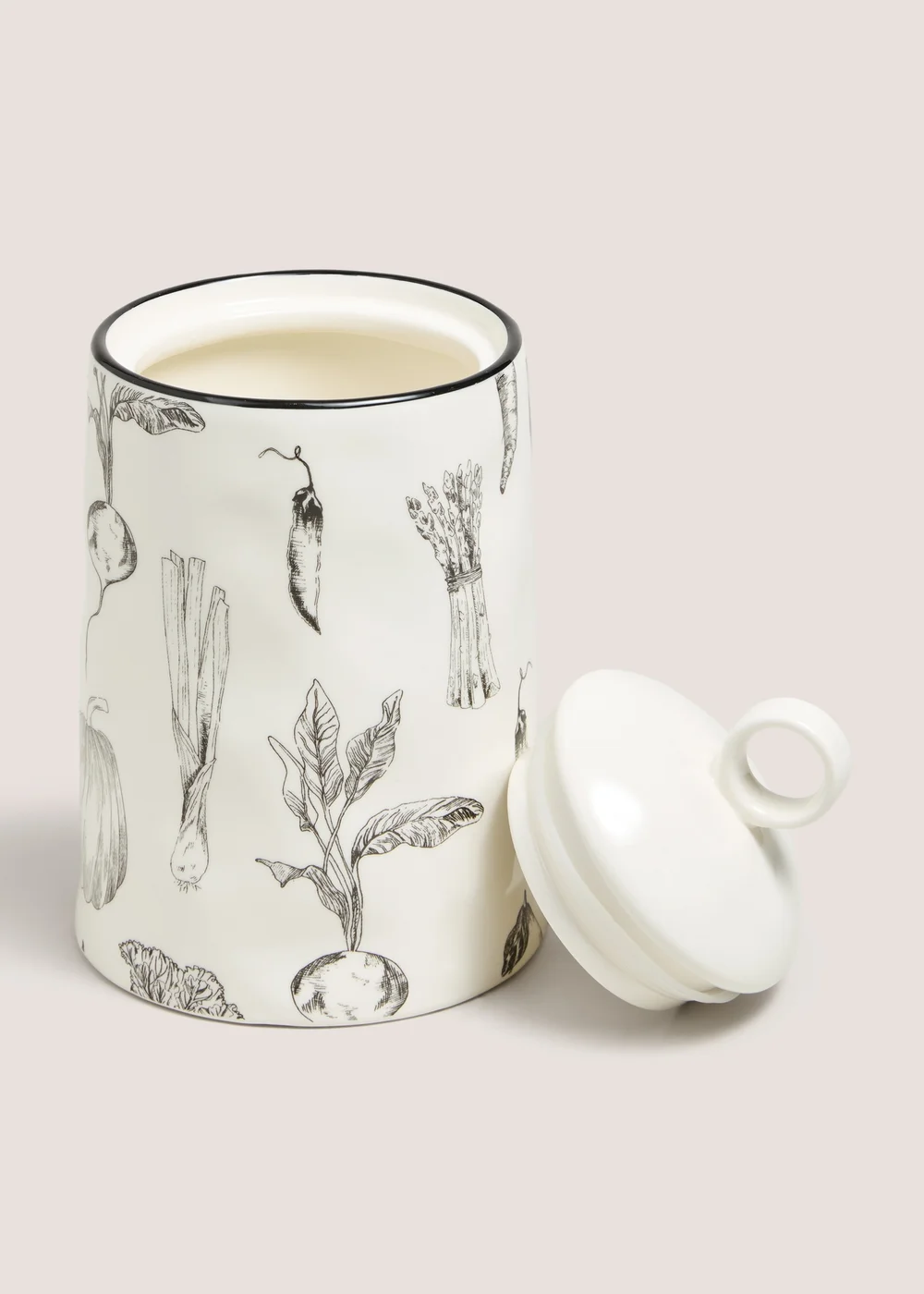 White Ceramic Farmers Market Storage Jar Image 2