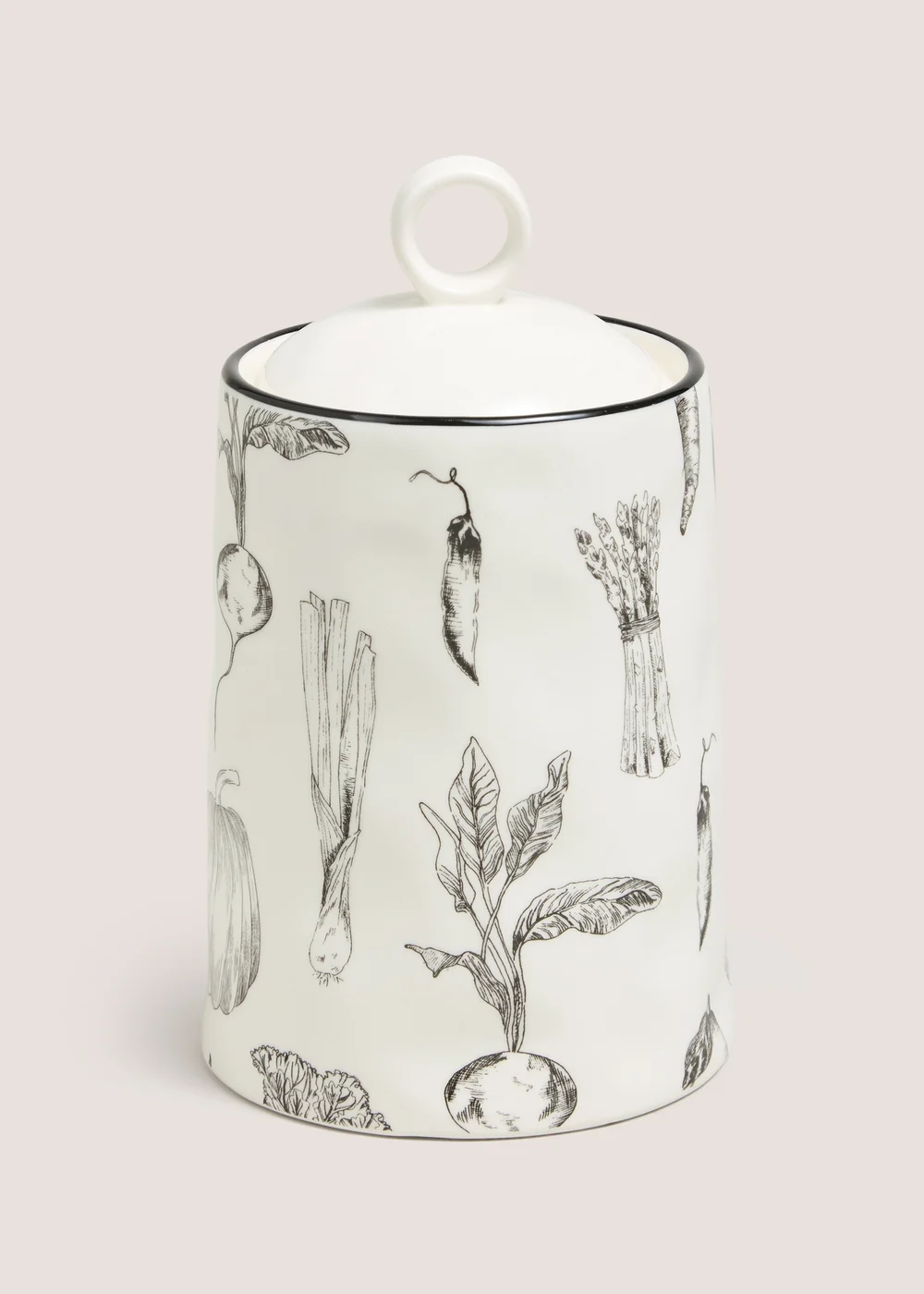 White Ceramic Farmers Market Storage Jar Image 1