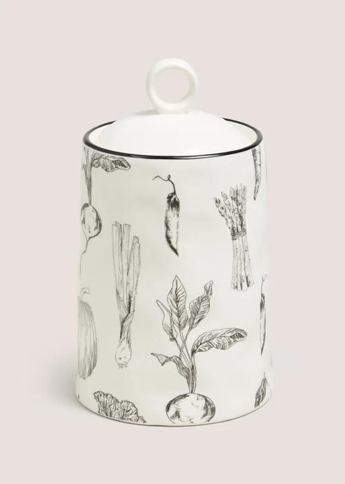 White Ceramic Farmers Market Storage Jar Image 1