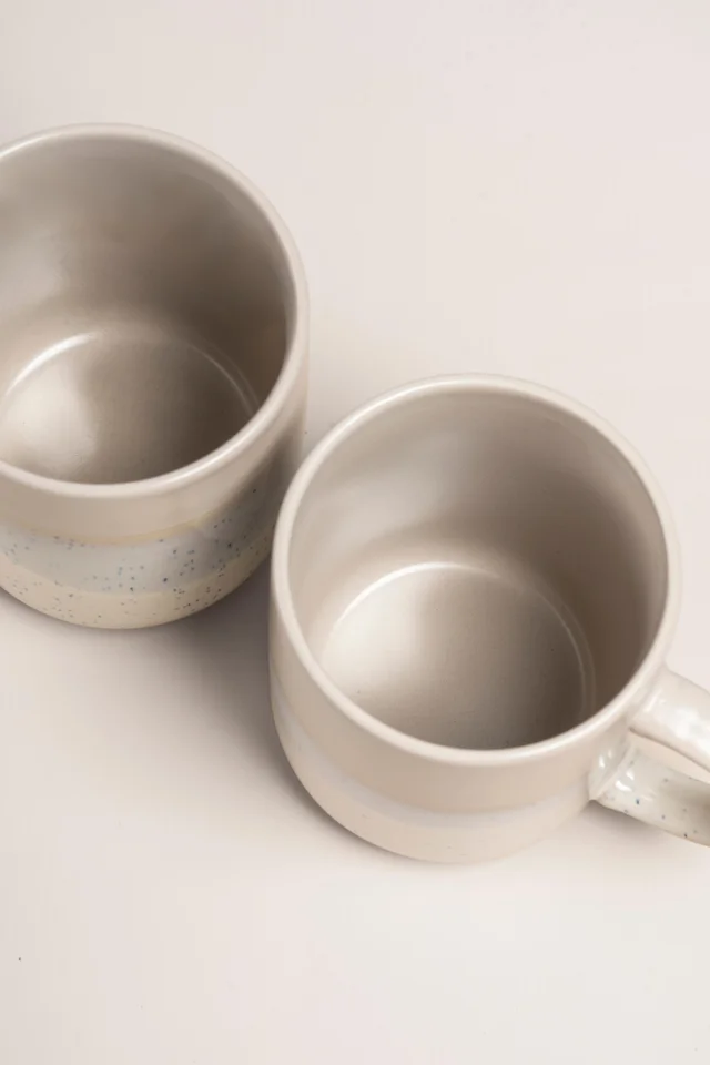 2 Pack Cream Reactive Mug Set