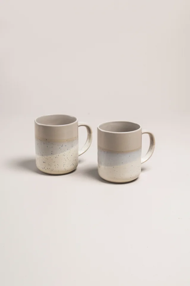 2 Pack Cream Reactive Mug Set