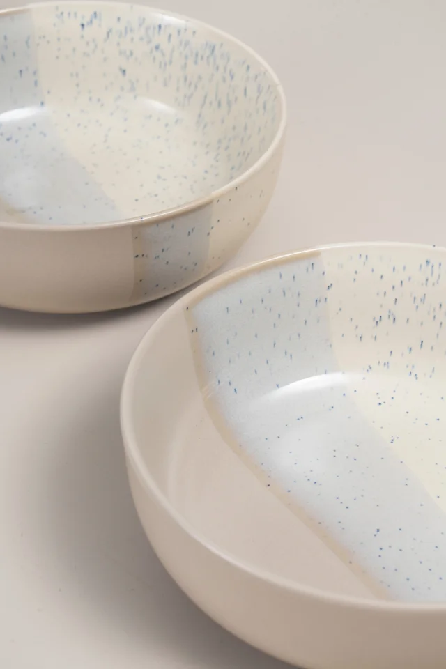 2 Pack Cream Reactive Bowl Set