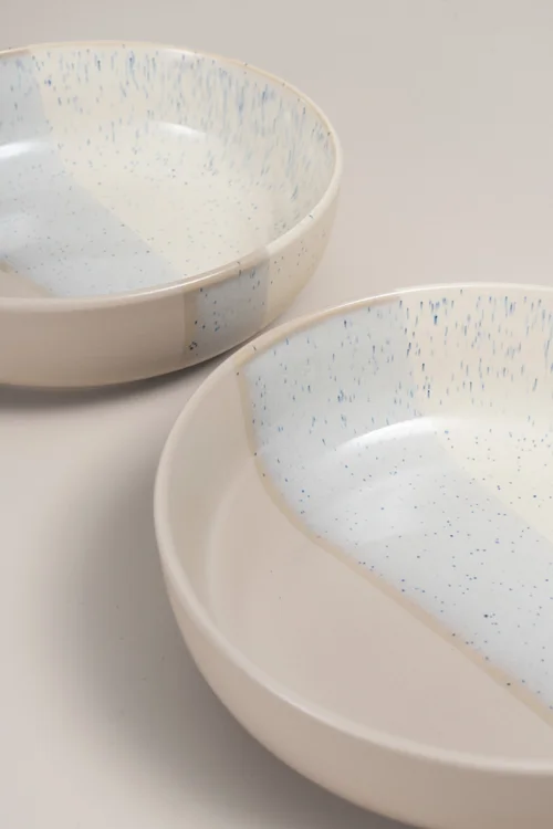 2 Pack Cream Reactive Pasta Bowl Set Image 2
